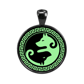 Светящийся амулет Собаки Инь-Ян