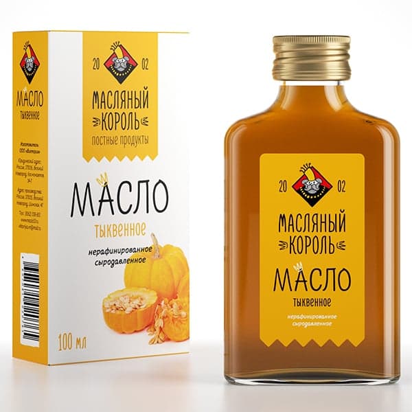 Масло тыквенное 100% 100 мл Масляный Король