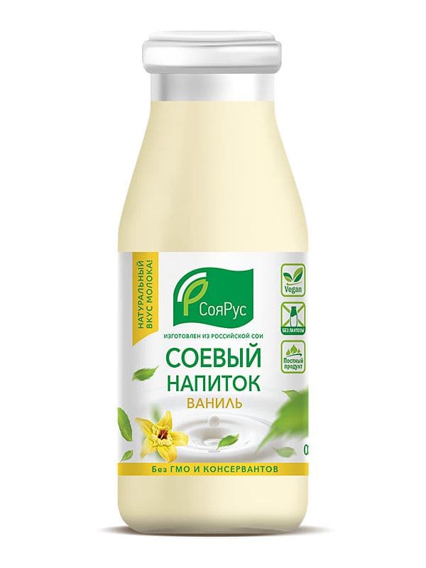 Соевый напиток с ароматом Ванили без сахара 0,5 л СояРус