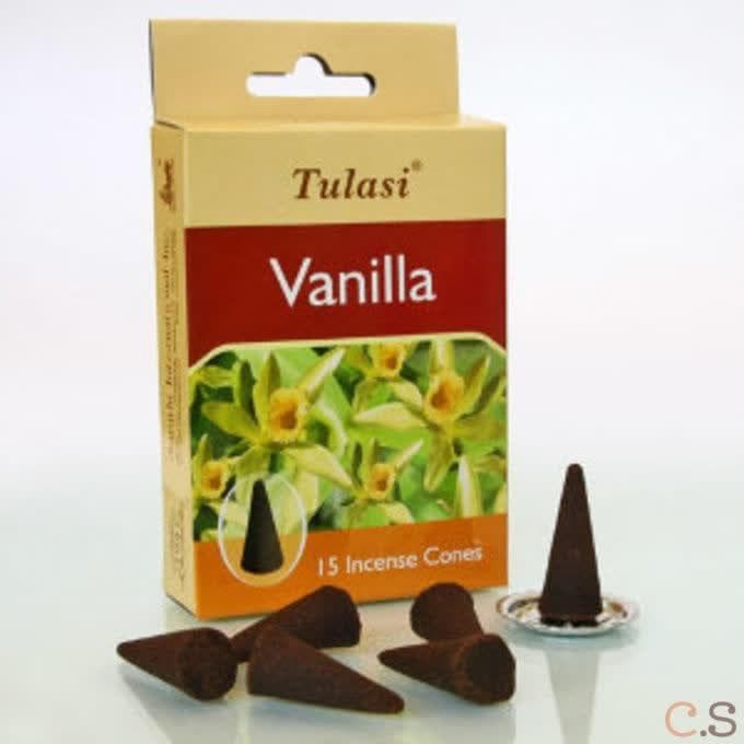 Ваниль (Vanilla) благовония 15 конусов Sarathi Tulasi