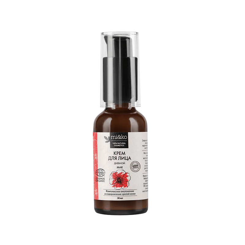 Крем для лица Мак дневной анти-эйдж 45+, COSMOS ORGANIC, Mi&Ko