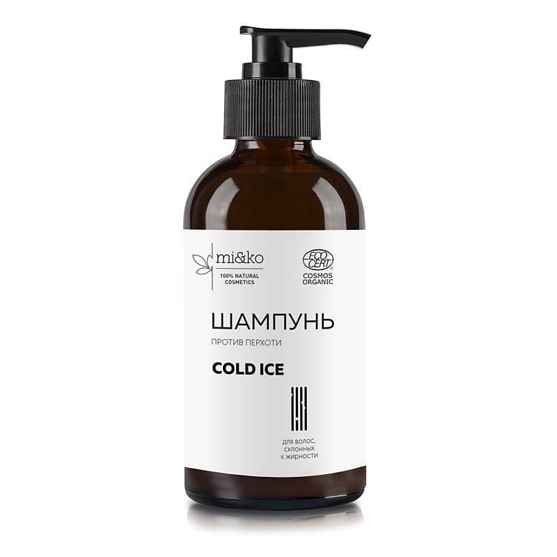 Шампунь Cold ice для жирных волос, от перхоти, COSMOS ORGANIC, Mi&Ko