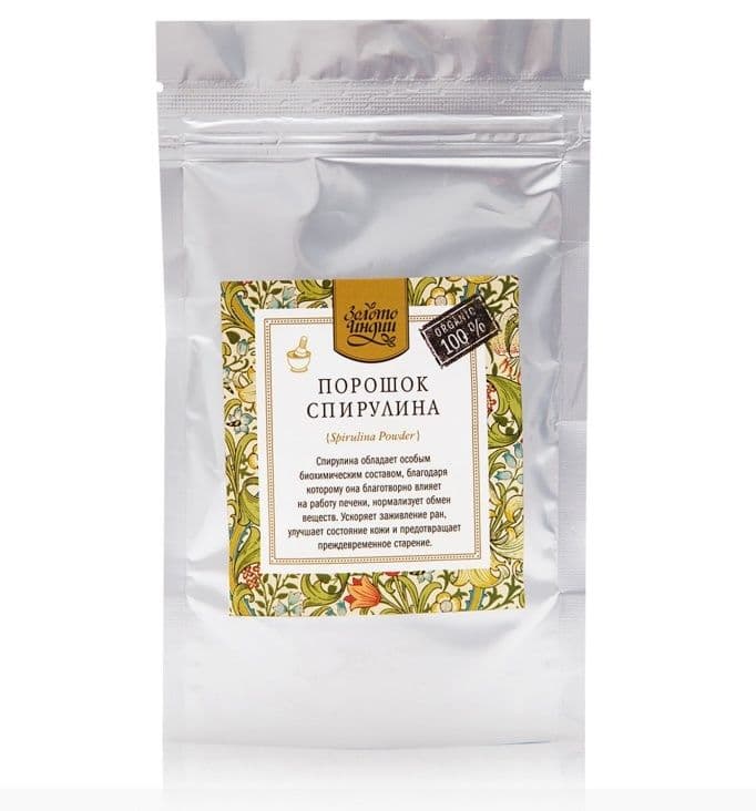 Спирулина порошок (Spirulina Powder) 80гр Золото Индии