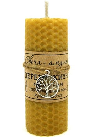 Свеча из вощины Дерево жизни 10,5 см