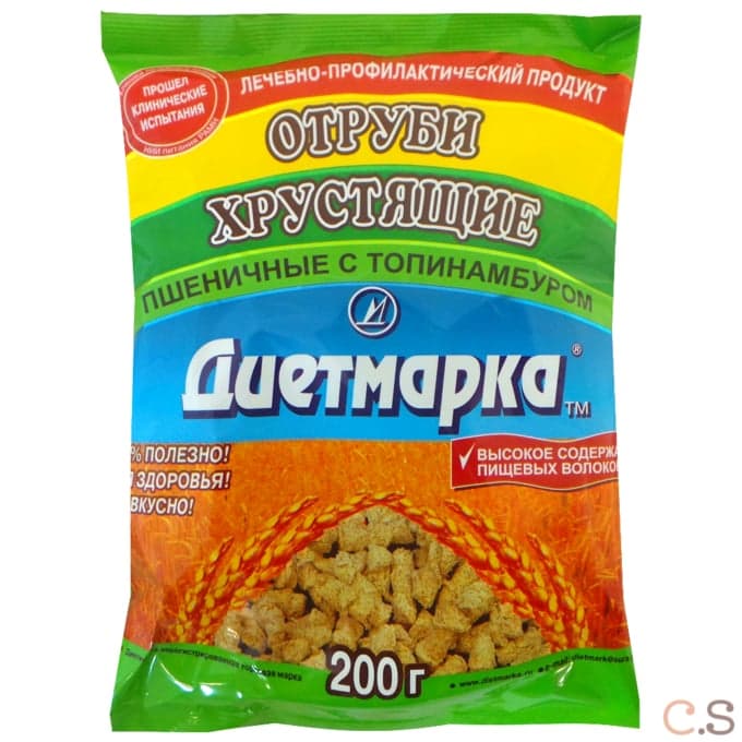 Отруби хрустящие пшеничные с топинамбуром 200 гр Диет Марка