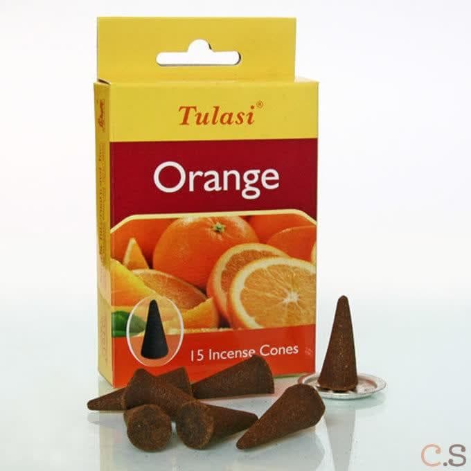 Апельсин (Orange) благовония 15 конусов Sarathi Tulasi