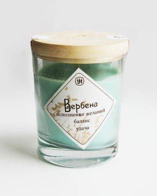 Вербена свеча ароматическая восковая в стекле