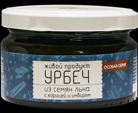 Урбеч из семян льна с корицей и имбирем 225 гр Живой продукт