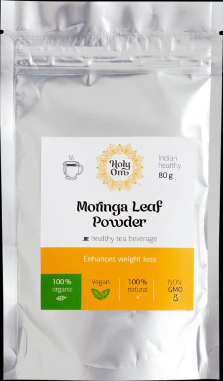 Моринга порошок из листьев (Moringa Leaf Powder) чайный травяной напиток 80 гр Holy Om