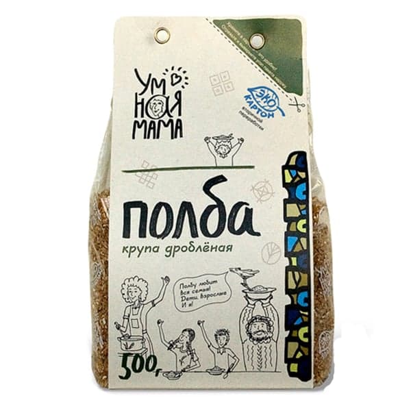 Крупа полбы дробленая 500 гр Умная мама