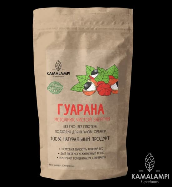 Порошок плодов Гуарана 100 гр Kamalampi Superfoods