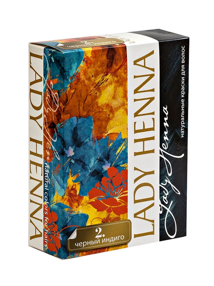 Черный индиго Травяная краска для волос на основе индийской хны 60 гр Lady Henna