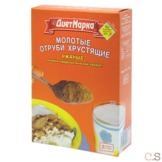 Отруби молотые хрустящие ржаные 250 гр Диет Марка