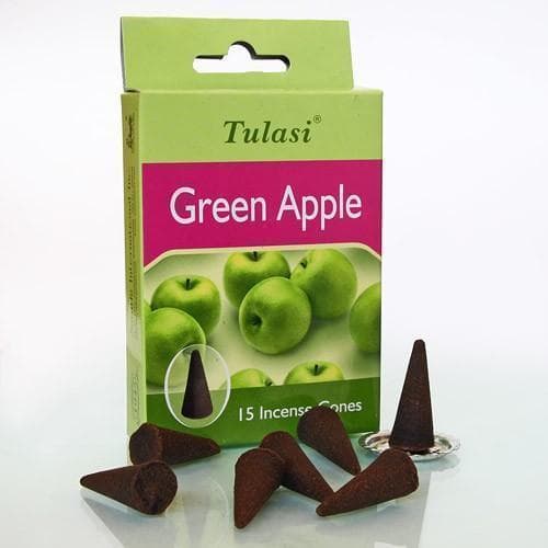 Зеленое яблоко (Green Apple) благовония 15 конусов Sarathi Tulasi