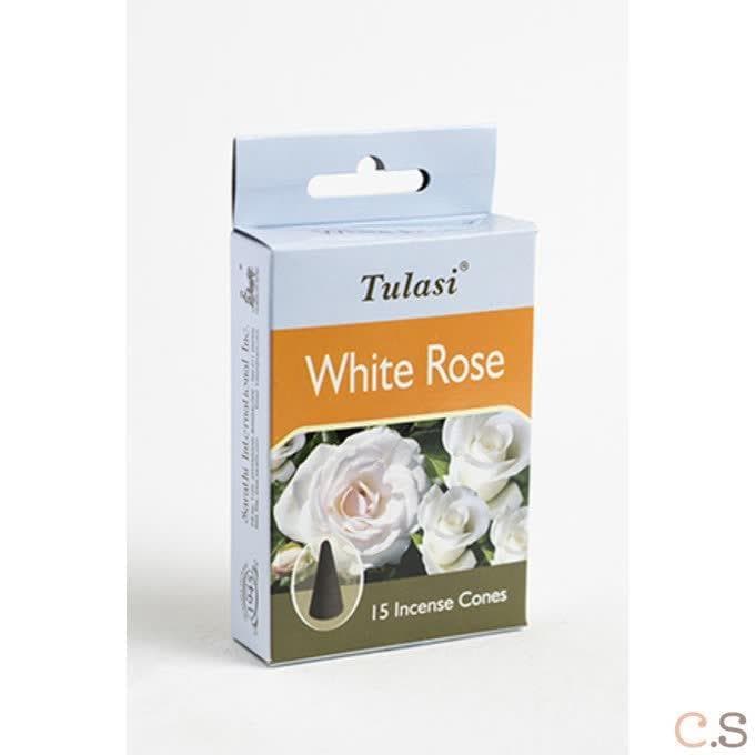 Белая роза (White Rose) благовония 15 конусов Sarathi Tulasi