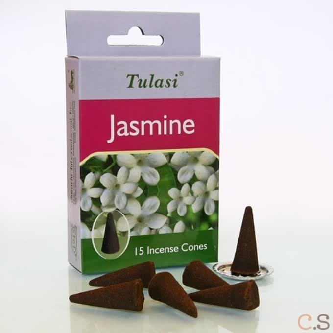 Жасмин (Jasmine) благовония 15 конусов Sarathi Tulasi
