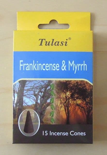 Ладан и Мирра (Frankincense&Myrrh) благовония 15 конусов Sarathi Tulasi