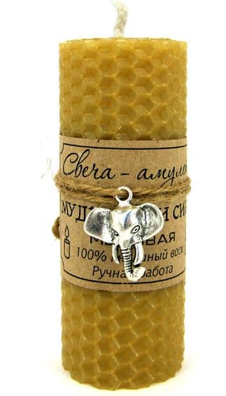 Свеча из вощины Мудрость и сила 10,5 см