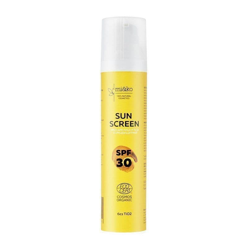 Крем для лица и тела солнцезащитный Sun Screen SPF30, COSMOS ORGANIC, Mi&Ko