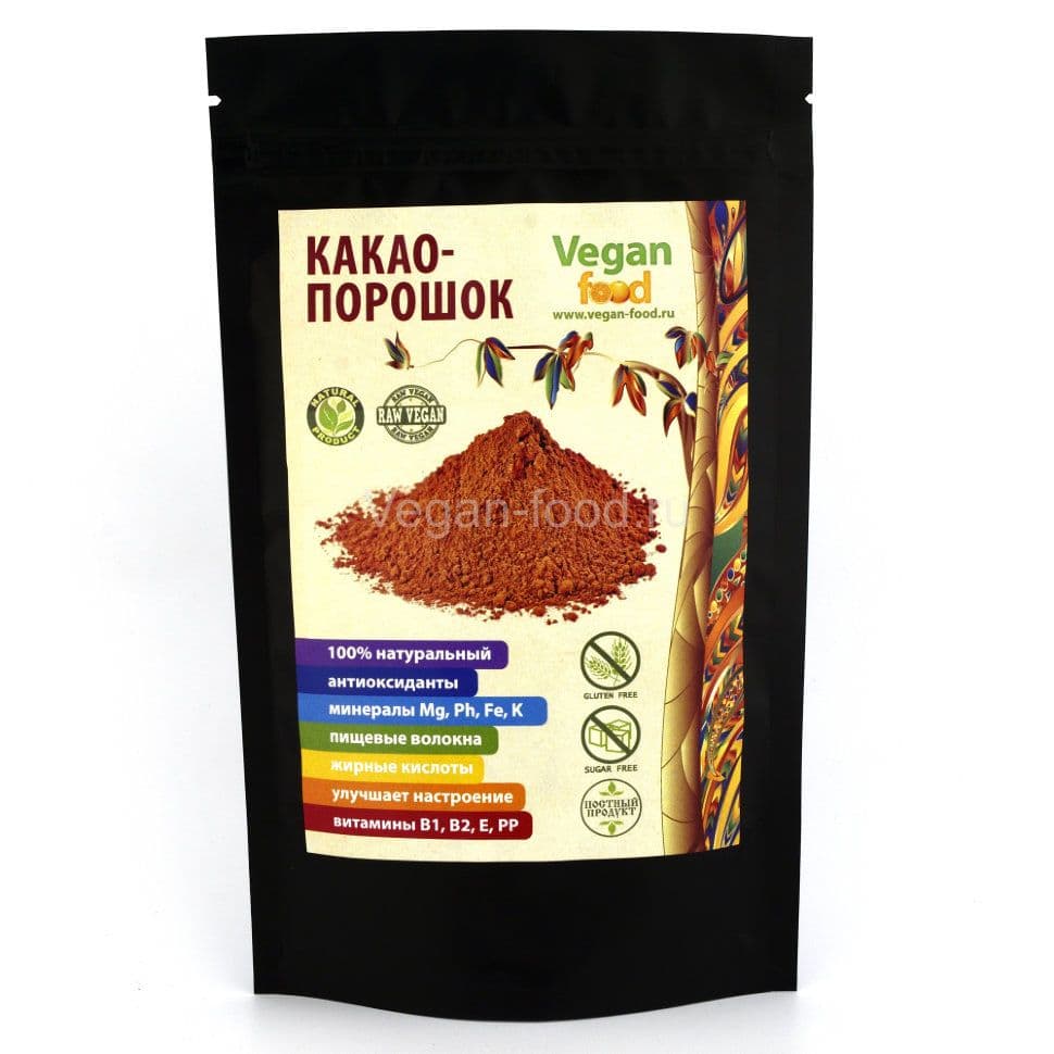 Какао-порошок натуральный 100 г, Vegan food