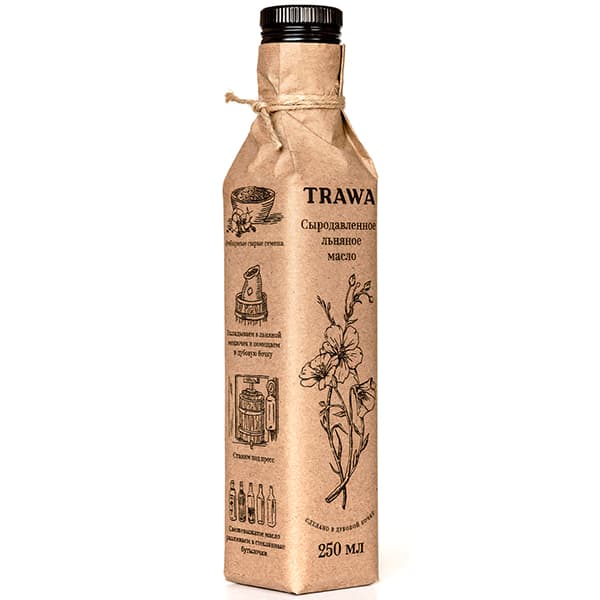 Масло сыродавленное льняное 250 мл Trawa