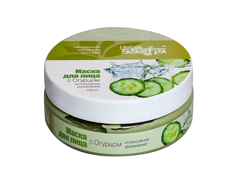 Маска для лица с Огурцом интенсивное увлажнение 150 гр Aasha Herbals