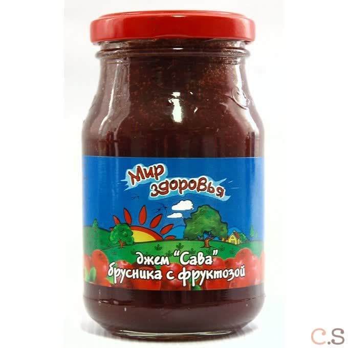Джем брусника 300 гр Мир здоровья