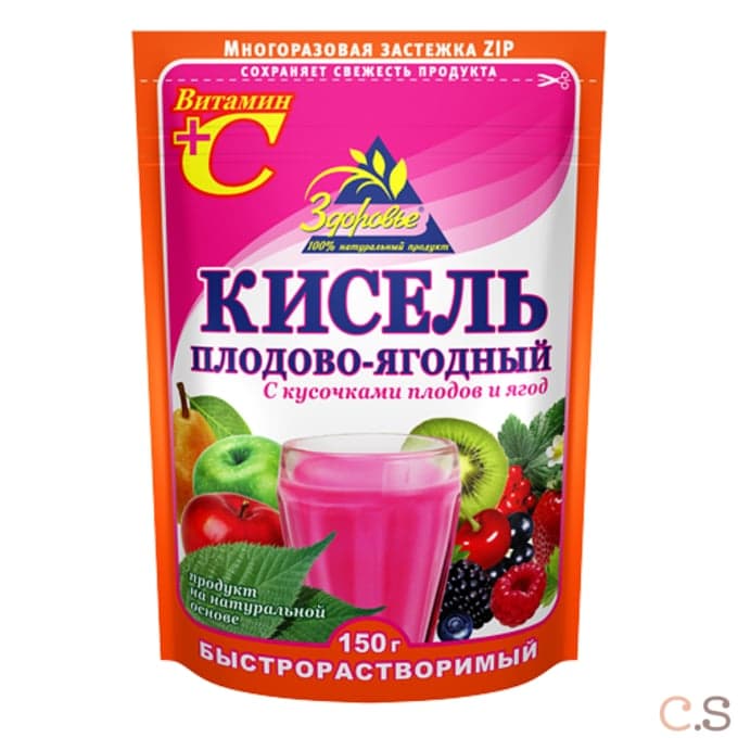 Кисель растворимый плодово-ягодный ZIP 150 гр Здоровье