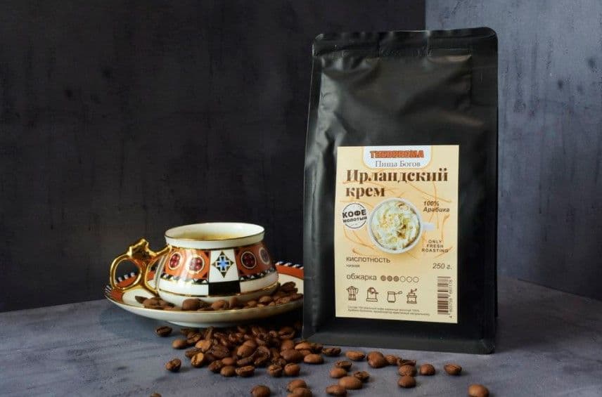 Кофе Ирландский крем, зерновой, Theobroma "Пища Богов"