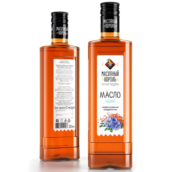 Масло льняное 100% 350 мл Масляный Король