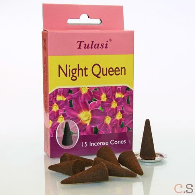 Королева ночи (Night Queen) благовония 15 конусов Sarathi Tulasi
