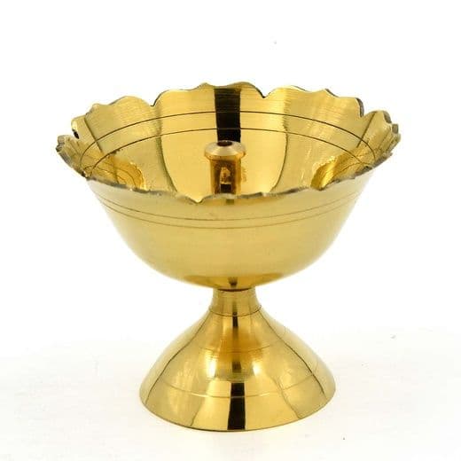 Дийя (дипак) латунь TAZBI Brass Traditionally Designed Rounded Detachable Akhand Diya, диаметр 6 см