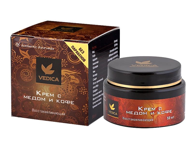 Крем для лица восстанавливающий с медом и кофе 50 гр Veda Vedica