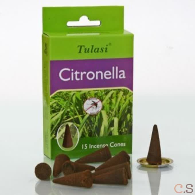 Цитронелла (Citronella) благовония 15 конусов Sarathi Tulasi