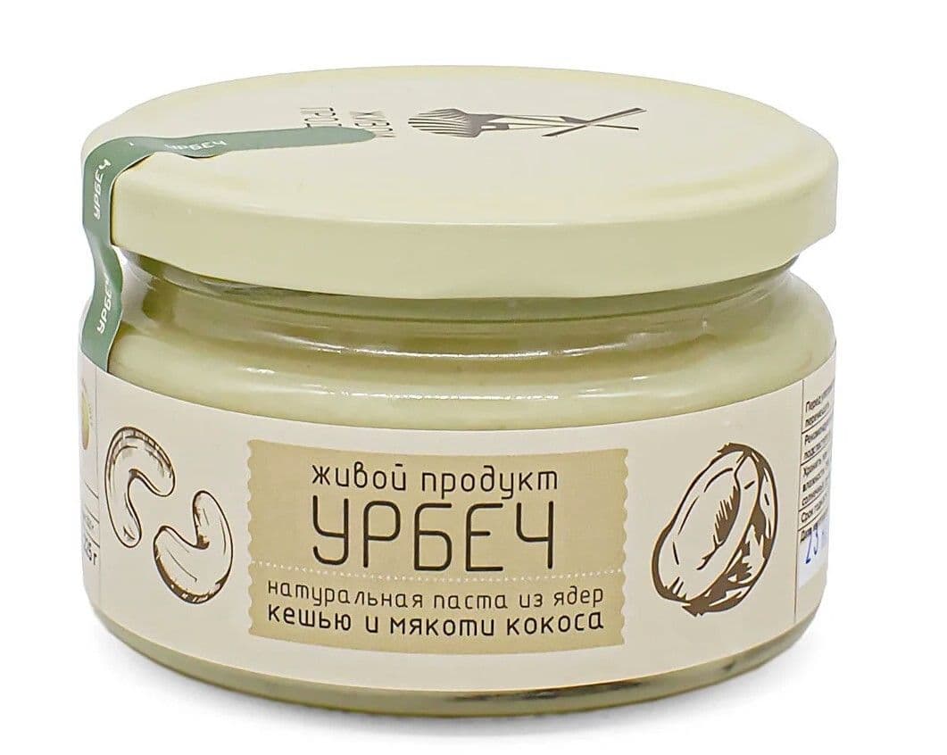 Урбеч из ядер кешью и мякоти кокоса, 225 гр, Живой продукт