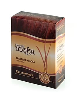 Травяная краска для волос Каштановая 6х10 гр Aasha Herbals