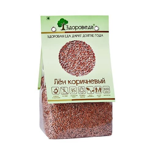 Лен коричневый 300 гр Здороведа