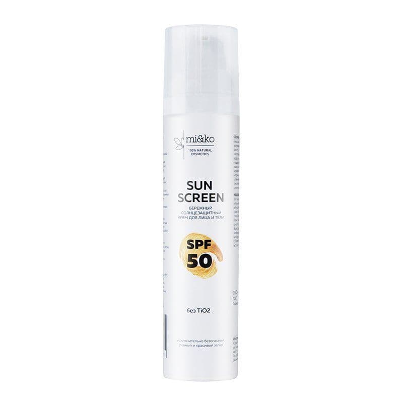 Бережный солнцезащитный крем для лица и тела Sun Screen SPF50, Mi&Ko