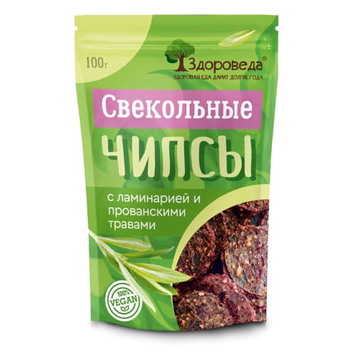 Свекольные чипсы с ламинарией и прованскими травами 100 гр Здороведа