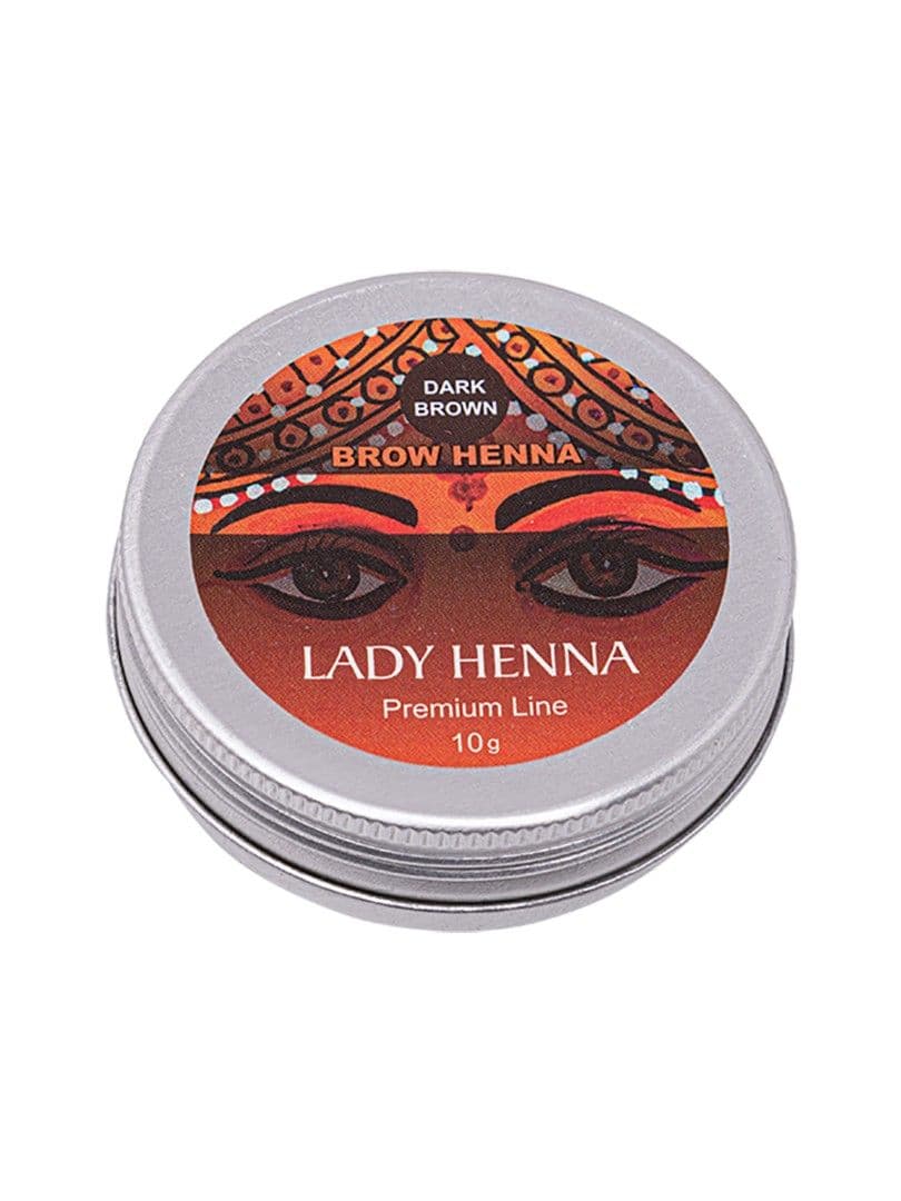 Краска для бровей на основе хны Темно-коричневая Premium Line, Lady Henna