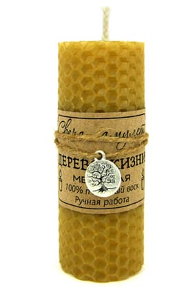 Свеча из вощины Дерево жизни (Цельная) 10,5 см
