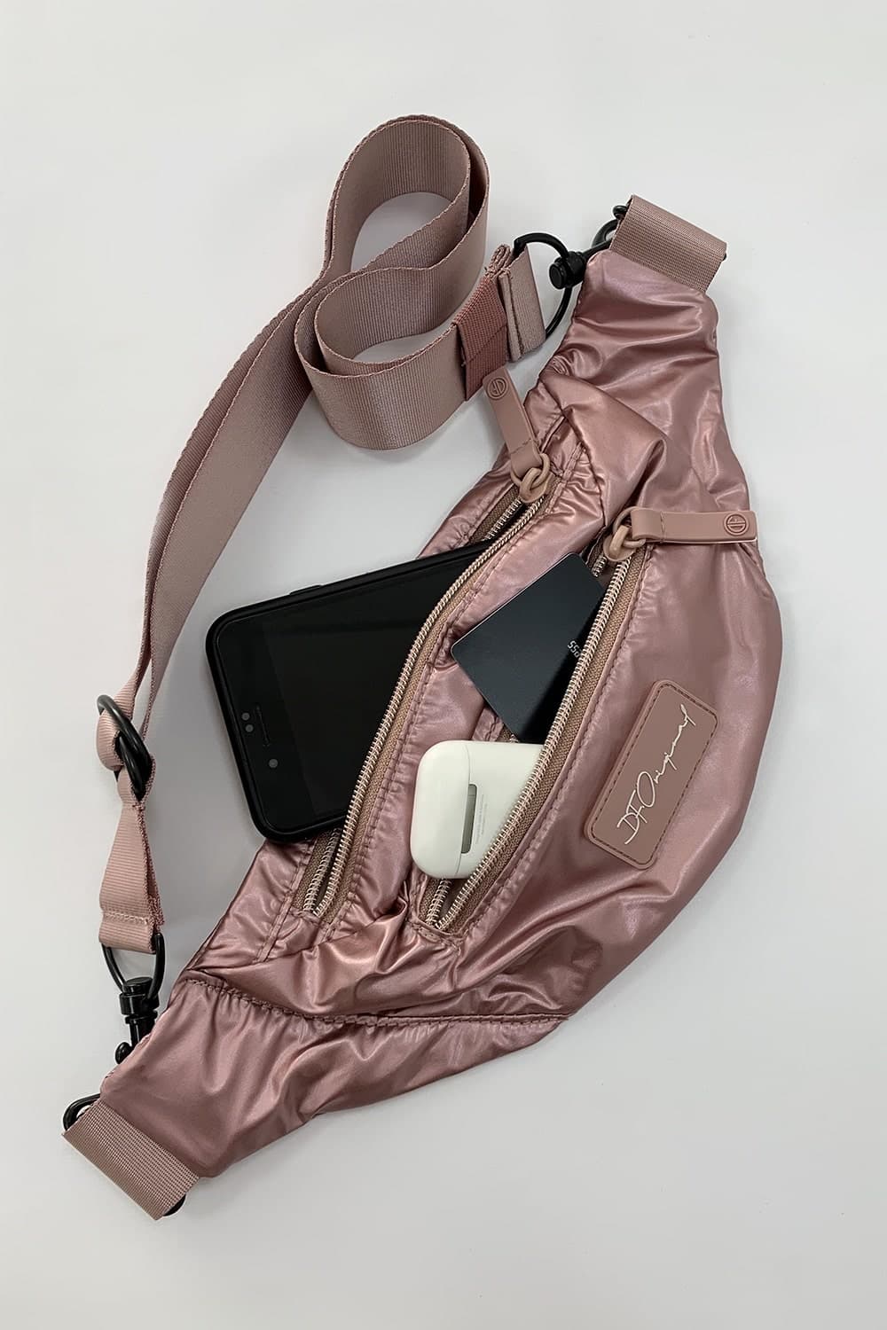 Поясная сумка glossy rose gold