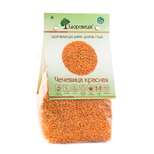 Чечевица красная 400 гр Здороведа