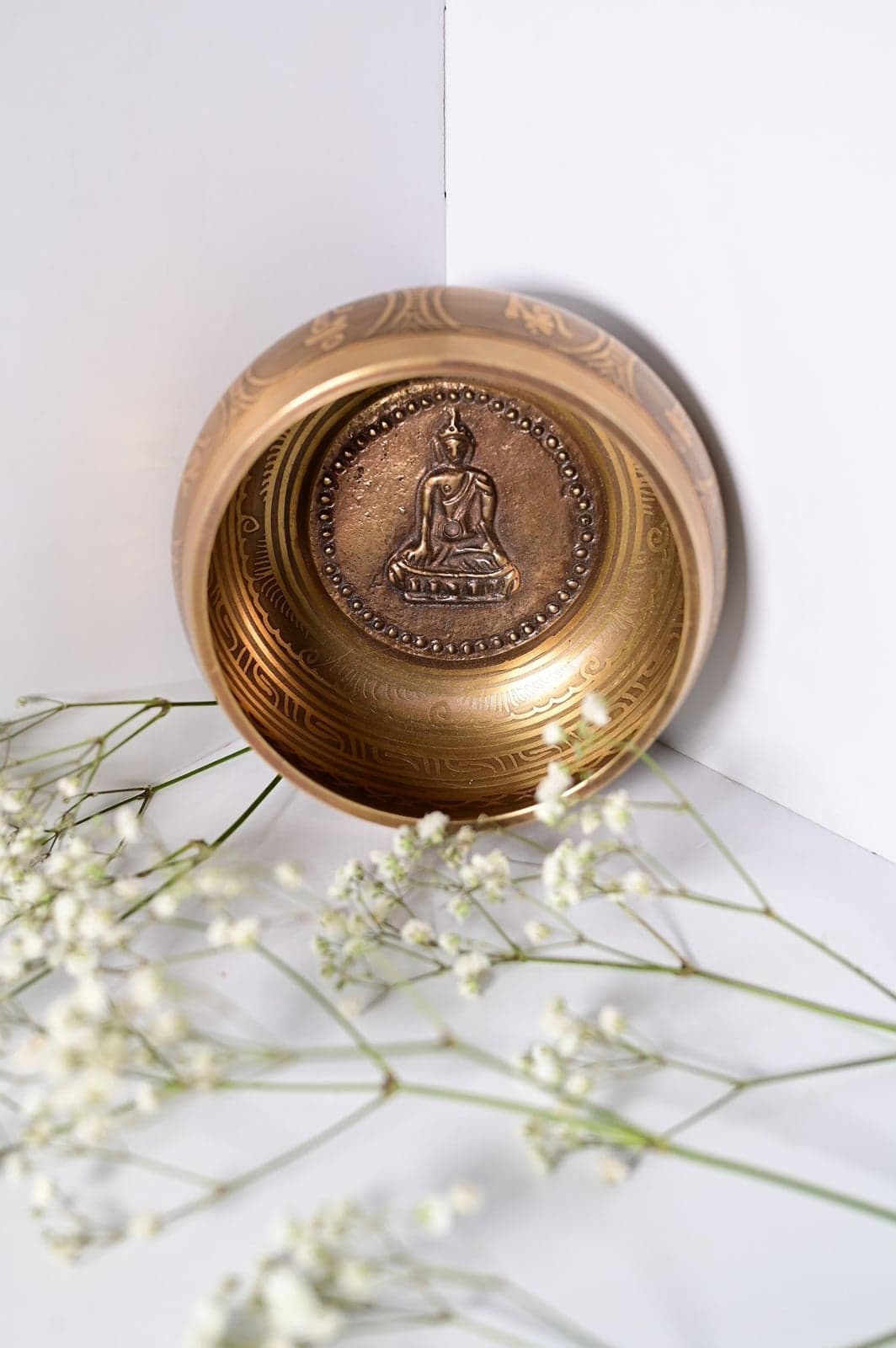 Поющая чаша литая Carving с изображением Будды 12 см