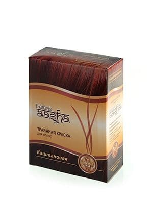 Травяная краска для волос на основе индийской хны КАШТАНОВАЯ, Aasha Herbals