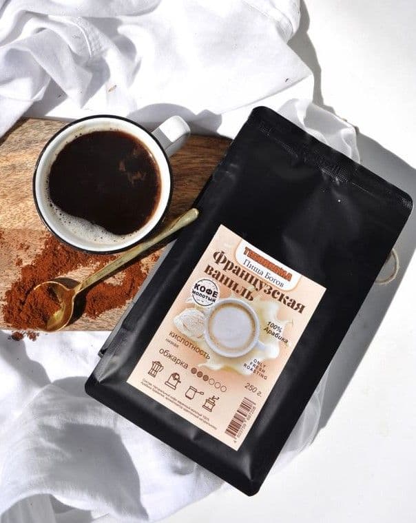 Кофе Французская ваниль, молотый, Theobroma "Пища Богов"