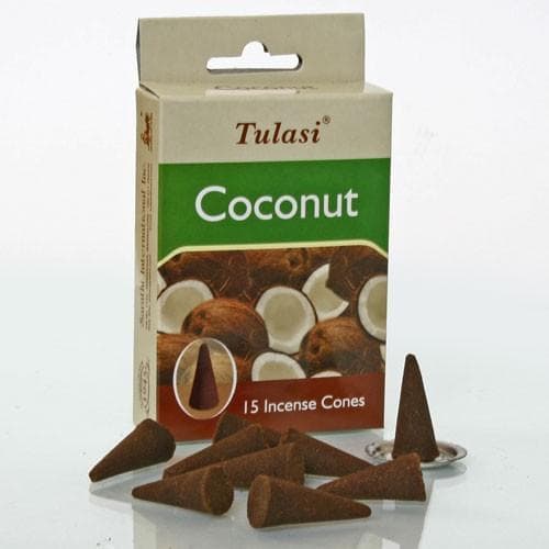 Кокос (Coconut) благовония 15 конусов Sarathi Tulasi