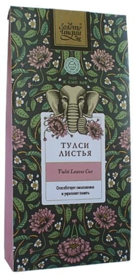 Тулси лист резаный (Tulsi Leaves Cut) 100 гр Золото Индии