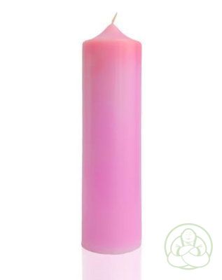 свеча алтарная розовая 15 см,
