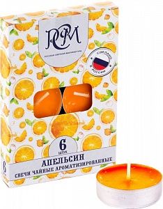 апельсин набор свечей ароматизированных 6 шт рсм,